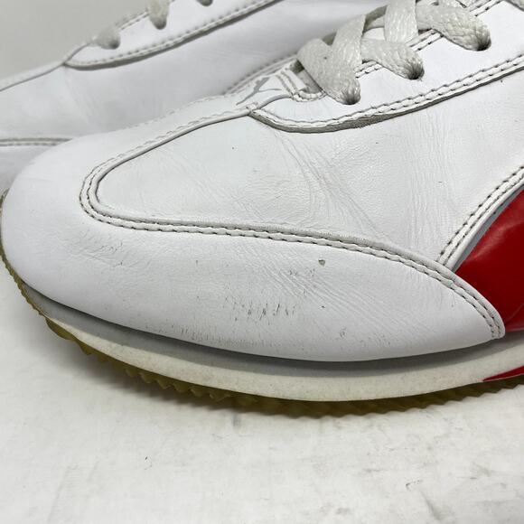 Puma White Red Leather Easy Rider Sneakers Mens Size 8.5 - Picture 2 of 10